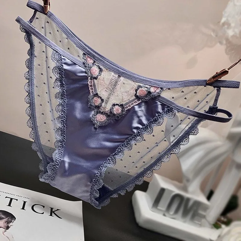 Кружевное треугольное нижнее белье женские летние треугольные трусики с низкой