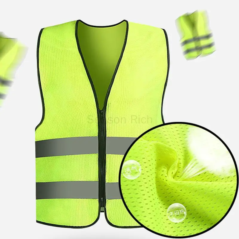 

Автомобильный Светоотражающий защитный жилет, Светоотражающая полоса, жилет для автомобиля, флуоресцентная сетчатая куртка с высокой видимостью