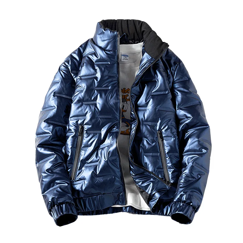Glossy Thickened Warmth and Fat Plus Size Cotton-padded Jacket for Men's Autumn/Winter New Products Warm Jacket Harajuku Clothes