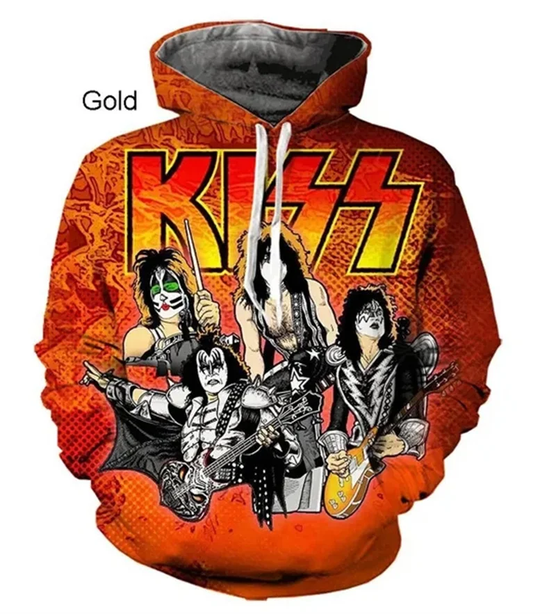 

Heavy Metal Hard Rock KISS Band Hoodies Men y2k Pullovers Pop 3D Printed Hip Hop Streetwear Hoodie Womens Clothing Fashion Hoody