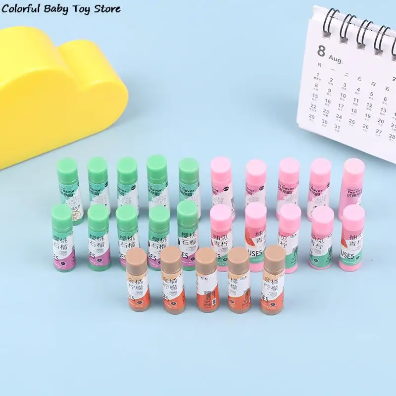 

5Pcs Doll House Fruit Drink Bottle Milk Tea Model Toy Dollhouse Miniatures Decoration Resin Toy