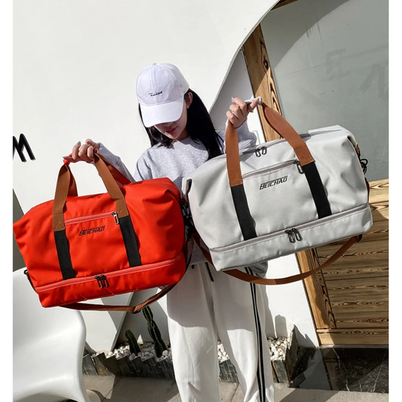 Valise Bag for Women Gym Fitness Yoga Travel Luggage Handbag Cross Duffle Sports Shoes Shoulder Weekend Swim Wet and Dry Bag