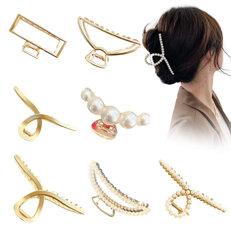 Crab Hair Clip Girls Elegant Geometric Hairpin Korean Hair Accessories