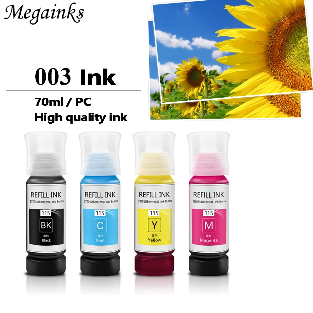 003 ET refill dye ink for Epson L3110 003 L3110 L3100 L3101 3110 L3150 L5190 Printer 004 T502 101 dye ink
