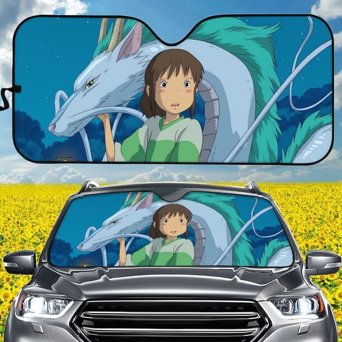 

Чехол на лобовое стекло Hayao Miyazaki, складной грязеотталкивающий автомобильный козырек от солнца, с УФ-принтом, для мужчин и женщин