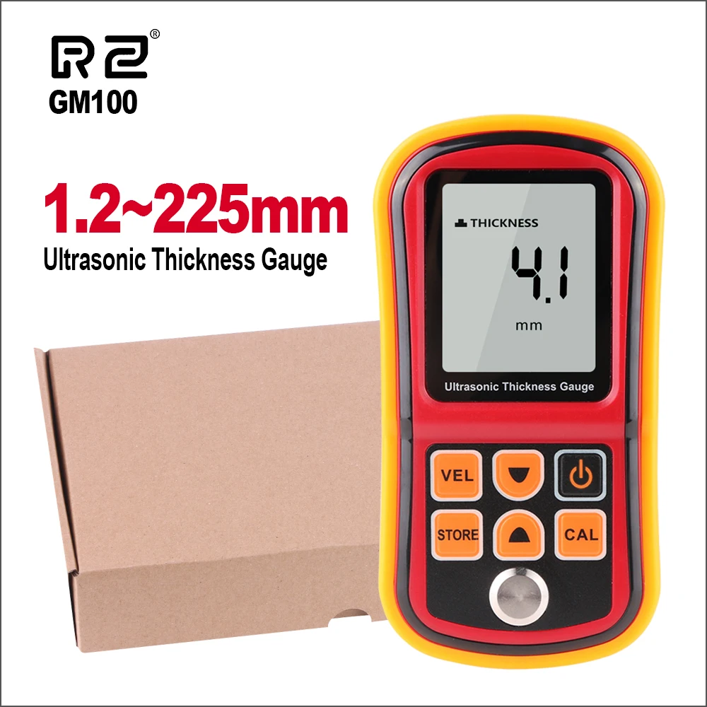 

RZ Ultrasonic Thickness Gauge Meter Portable Coating Paint Thickness Gauges Range 1.2-220MM Handheld Digital Paint Gauge Tester