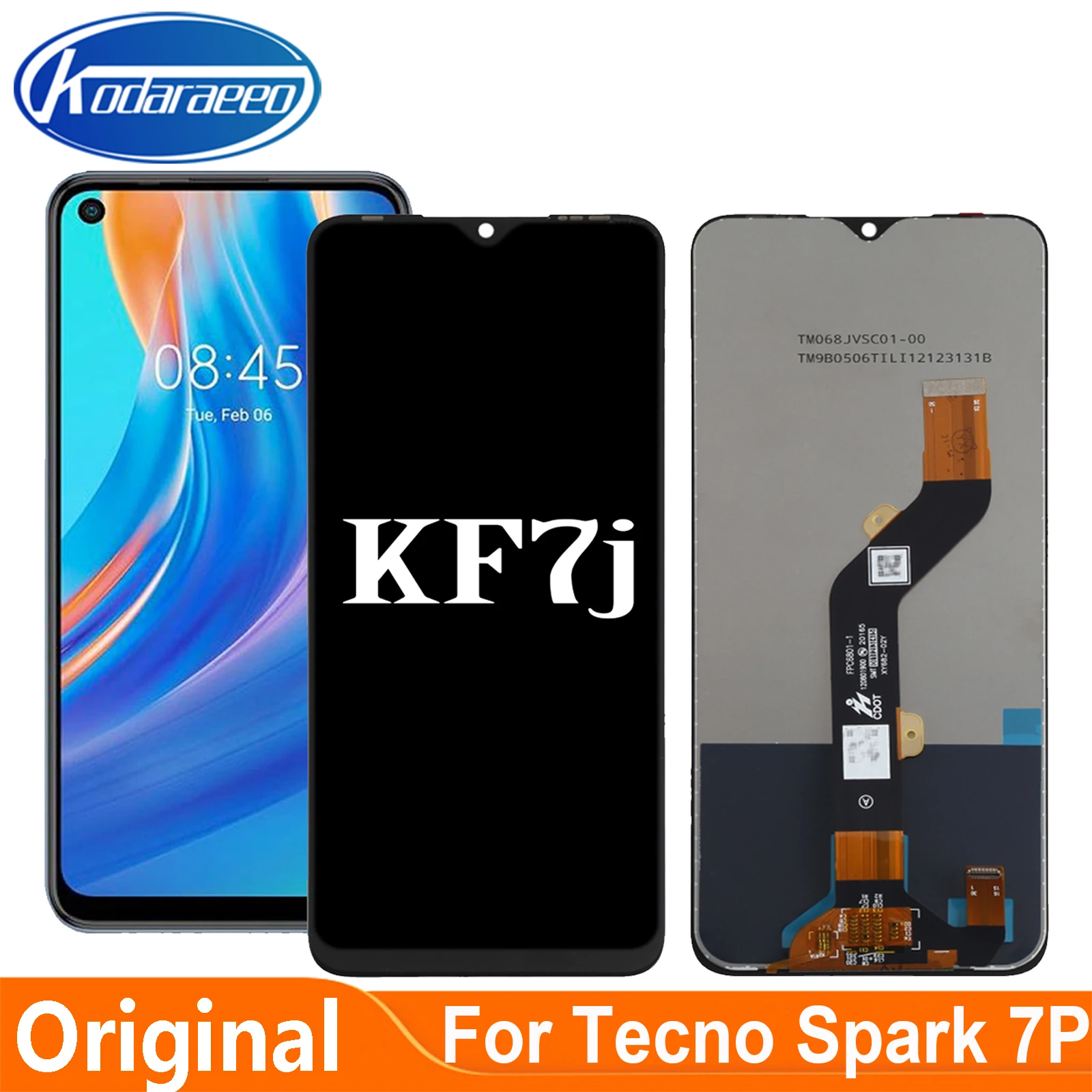 

6.8'' Original For Tecno Spark 7P KF7j LCD Display Touch Screen Replacement Digiziter Assembly For Tecno Spark7P LCD