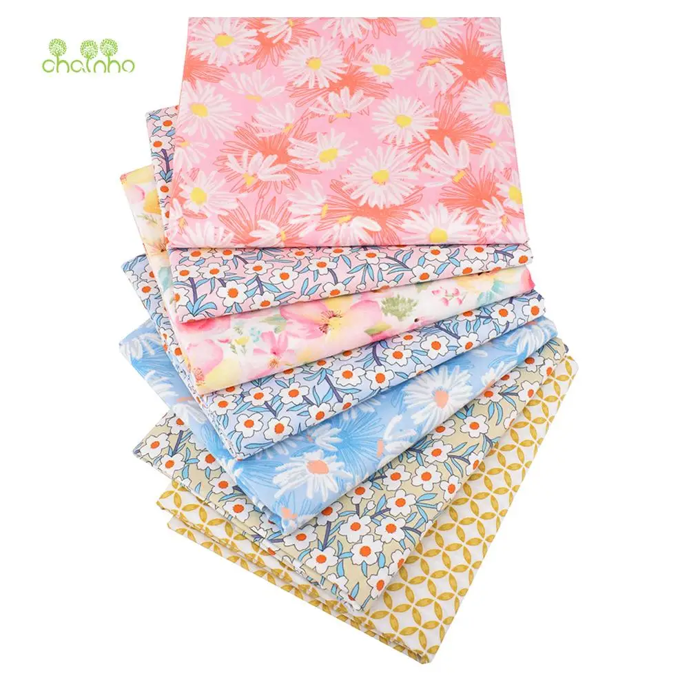 

Chainho,Printed Twill Weave Cotton Fabric,DIY Sewing & Quilting Material,Patchwork Cloth,Floral Series,7 Designs,4 Sizes,CC097
