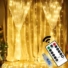Светодиодная занавеска 3 м, USB-занавеска для окон, сказосветильник ильник Водопад для дома, комнаты, спальни, рождественской вечеринки, Новогоднее украшение для улицы