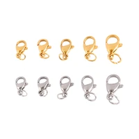 30pcslot diy stainless steel lobster clasps for jewelry making supplies 9 10 11 12 13mm gold clasps connectors jewelry findings