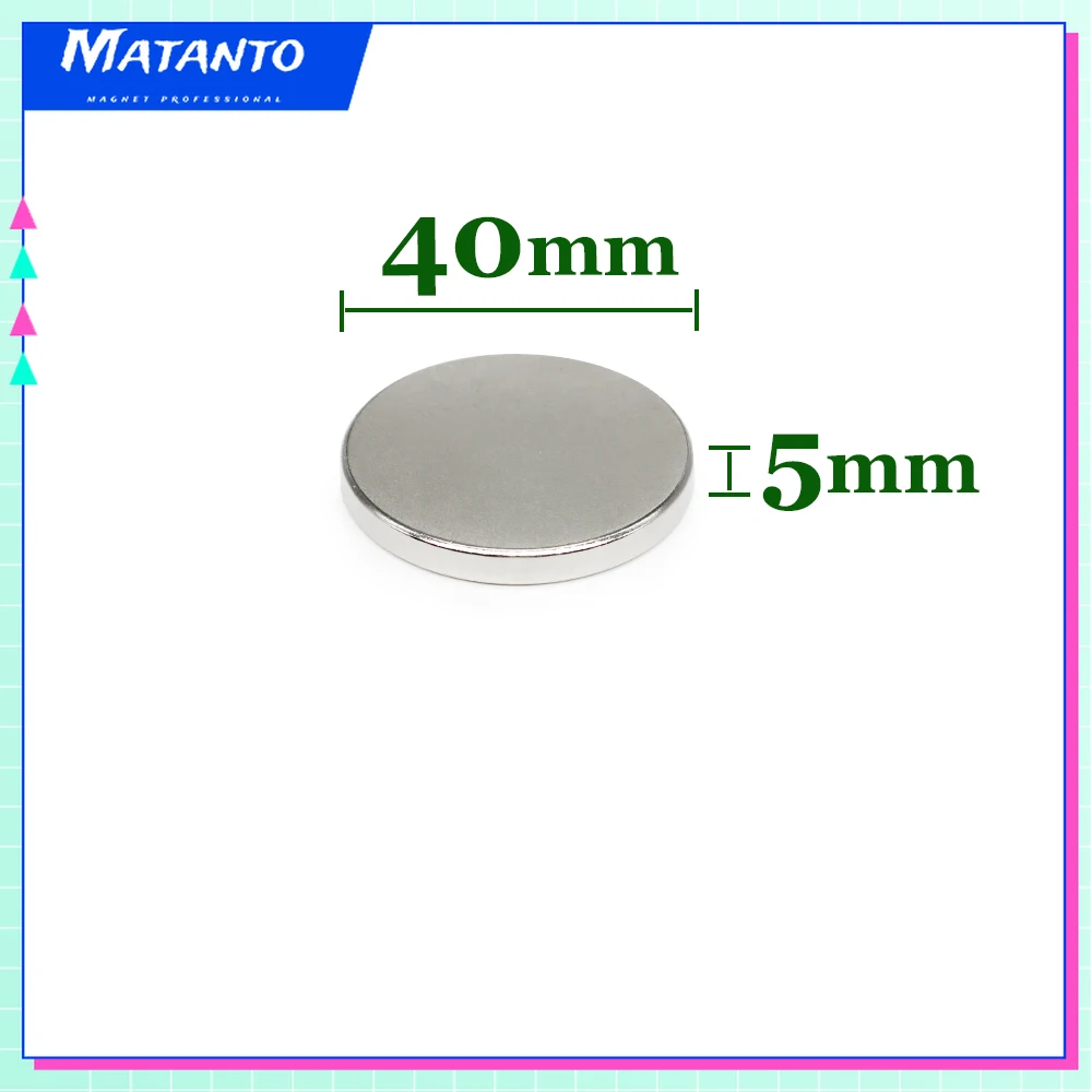 

1/2/3/5/10PCS 40x5 Bulk Round Search Magnet 40mm X 5mm Disc Neodymium Magnet 40x5mm Permanent Magnet Strong 40*5 mm