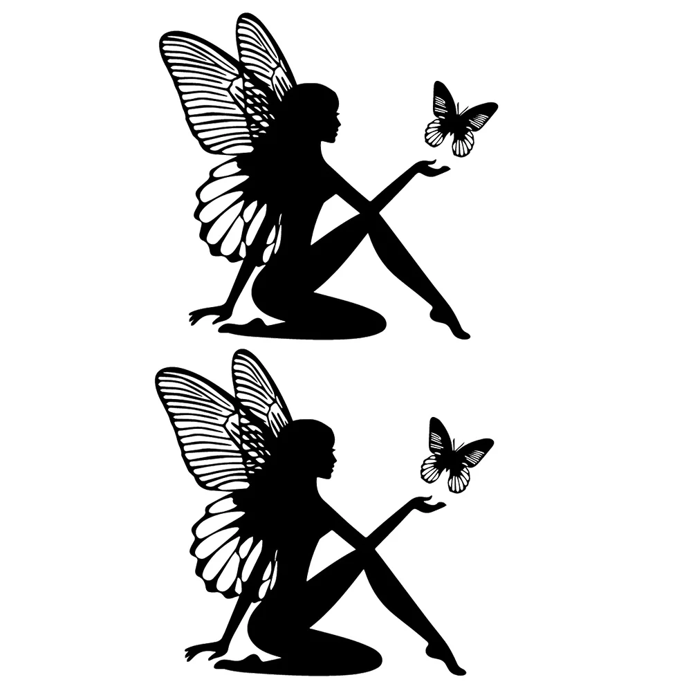 

2 Pcs Butterfly Girl Sticker Car Body Stickers Girly Butterflies Princess Truck Window Decals Vinyl