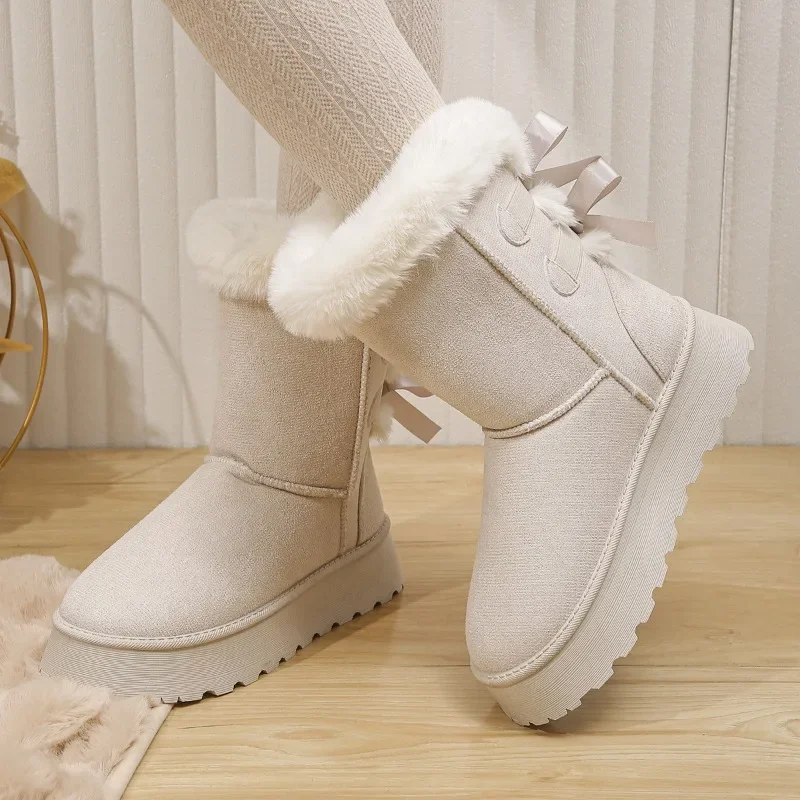 

Winter Ladies Shoes 2023 New Cold-proof and Warm Women's Snow Boots Non-slip Platform Plush Short Barrel Boots Zapatos De Mujer