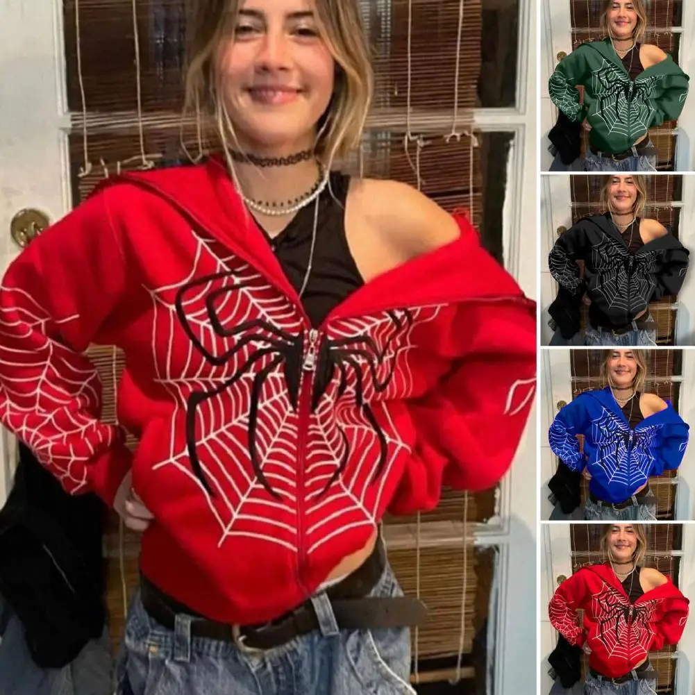 Женская толстовка с капюшоном куртка принтом застежкой-молнией и эластичными