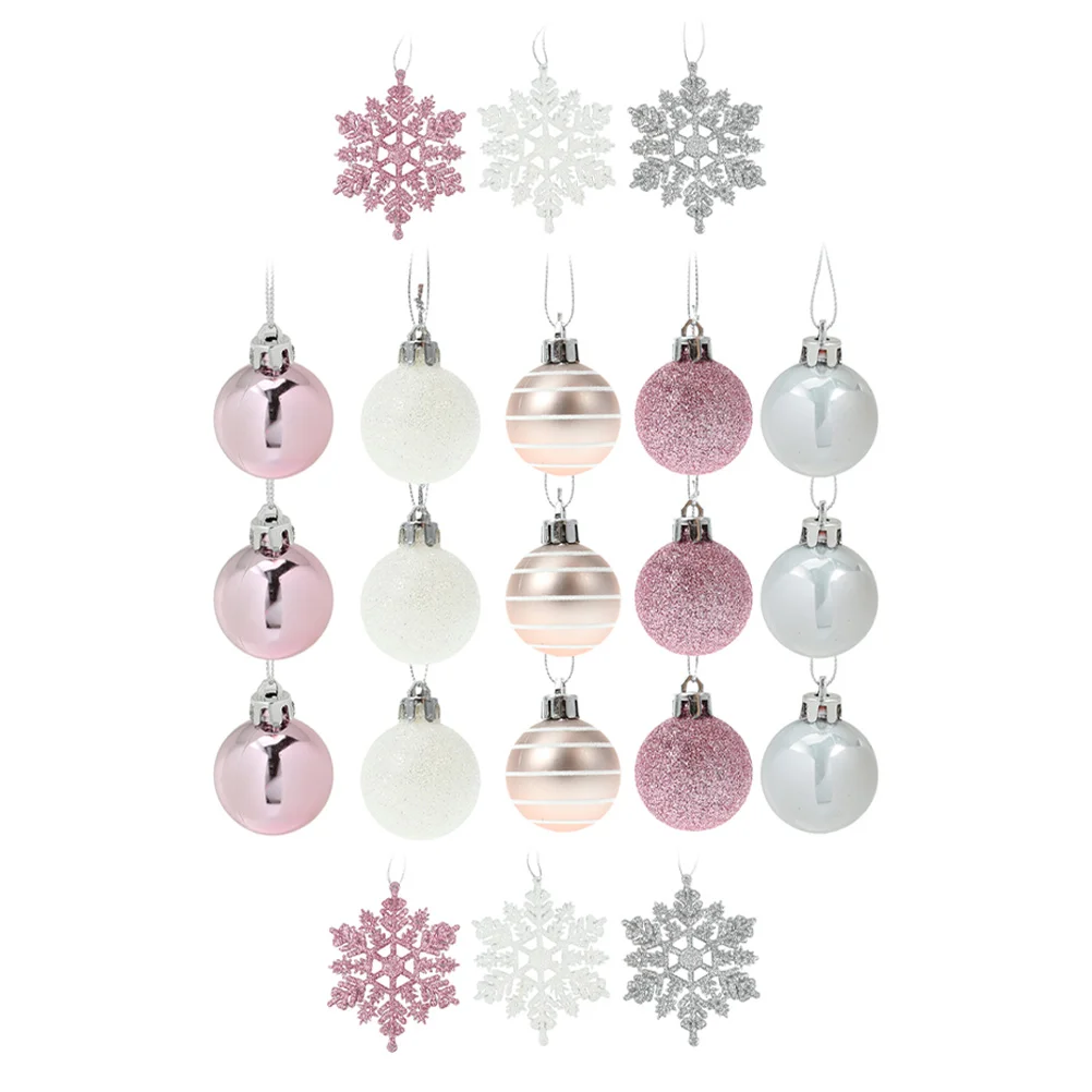 

48Pcs Christmas Balls Christmas Snowflakes Christmas Decors for Xmas Xmas Tree Showcase Party