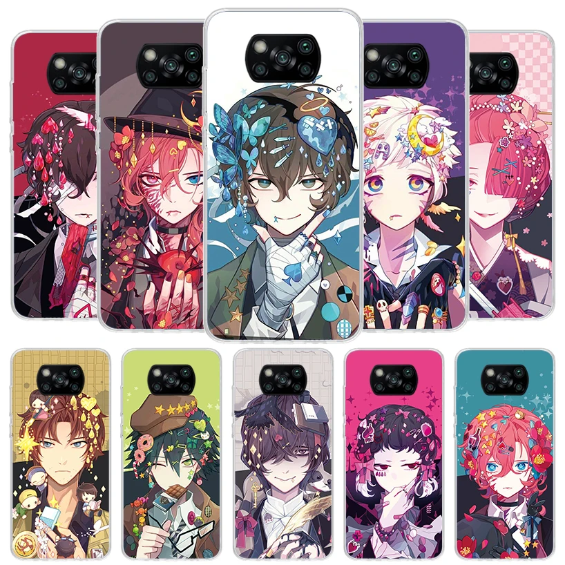 Чехол для телефона с рисунком Bungo Stray Dogs Xiaomi Poco X6 X5 X4 Nfc X3 Pro F6 F5 F4 Gt F3 F2 F1 M5S M4 M3 Soft Fundas