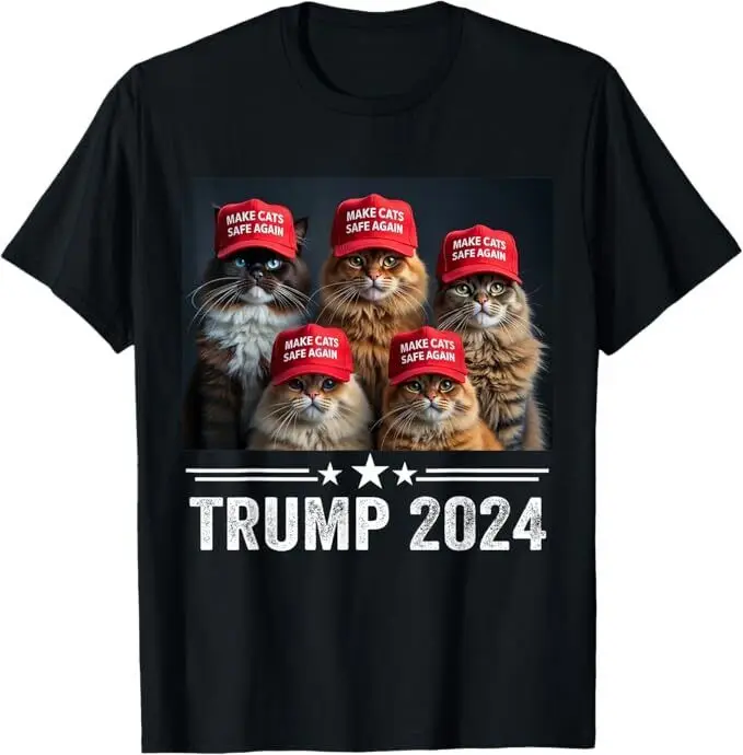 Футболка унисекс Donald Trump Make Cats Safe Again Red Hat 2024 дебать