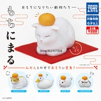 tomy japan gashapon capsule toy gacha rice cake figurine animals with oranges on their heads cats hamsters table ornaments