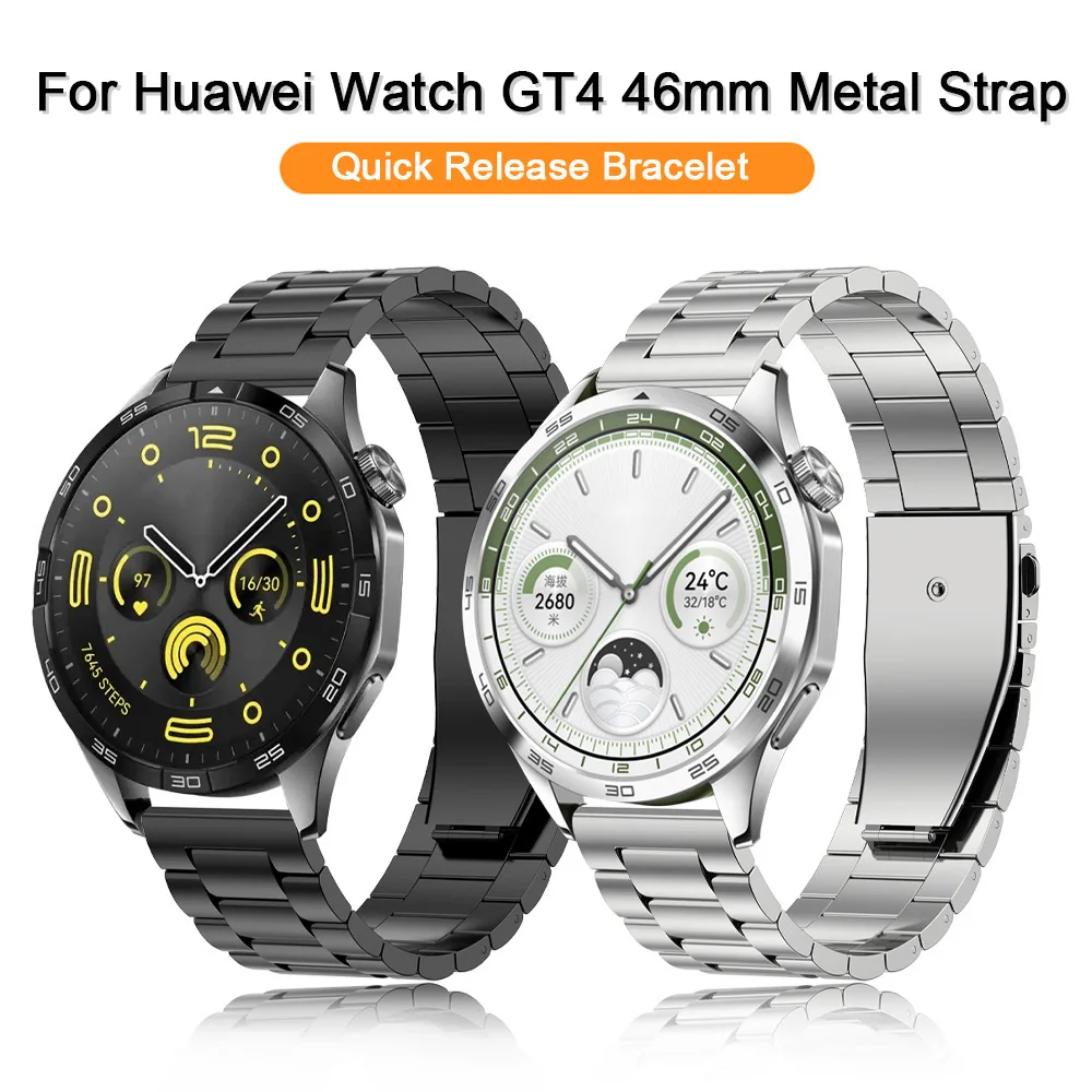 

Ремешок металлический для Huawei Watch GT4 46 мм, браслет из нержавеющей стали для мужских смарт-часов Huawei GT2/3 Pro 46 мм, 22 мм