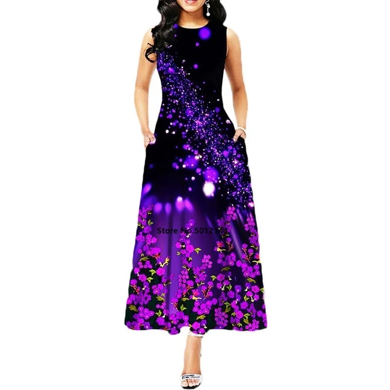 

Woman Dress 2023 Spring Summer Vintage Sexy Sleeveless Long Party Dress Casual Slim Floral Print Ball Gown Maxi Dresses Vestidos