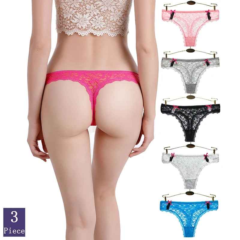 

3pcs/Set Sexy Woman Thongs and G Strings Hollow Out Style Lace Panties Pretty Fashion Lady Lingerie Soft Comfortable Girl Briefs