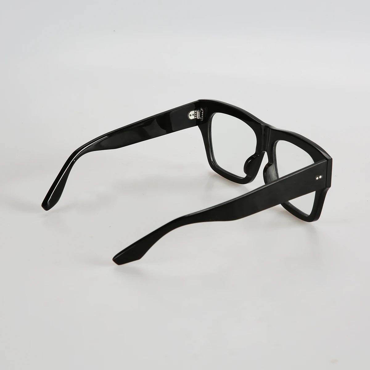 Черная Большая квадратная оправа с двумя гвоздями оптические зеркальные очки