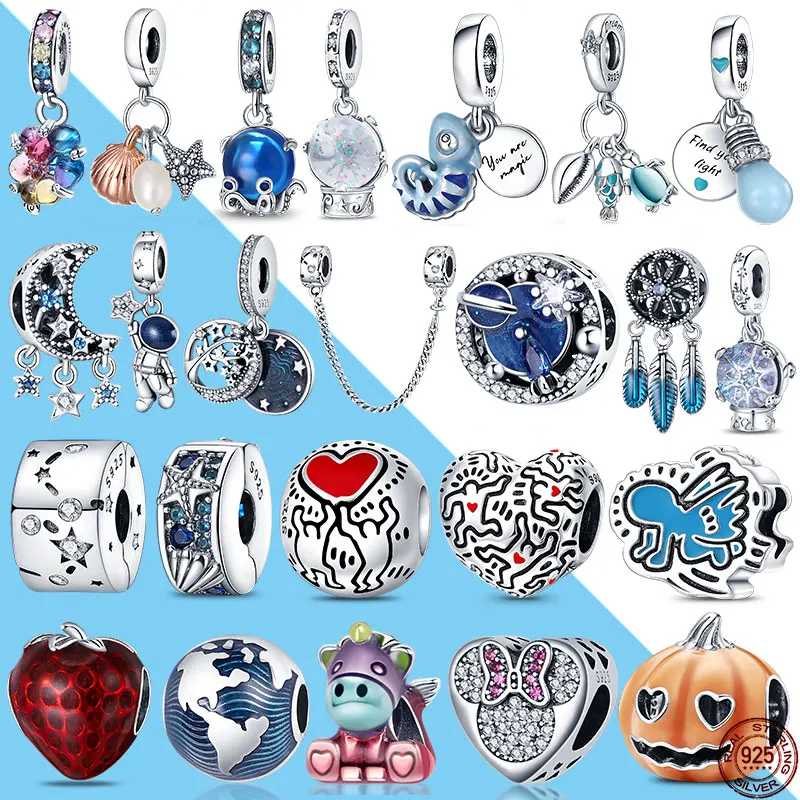 

Charms Plata De Ley 925 Original 100% sterling silver pendant Charms For Original Pandora' Bracelet Necklaces DIY Jewelry Making