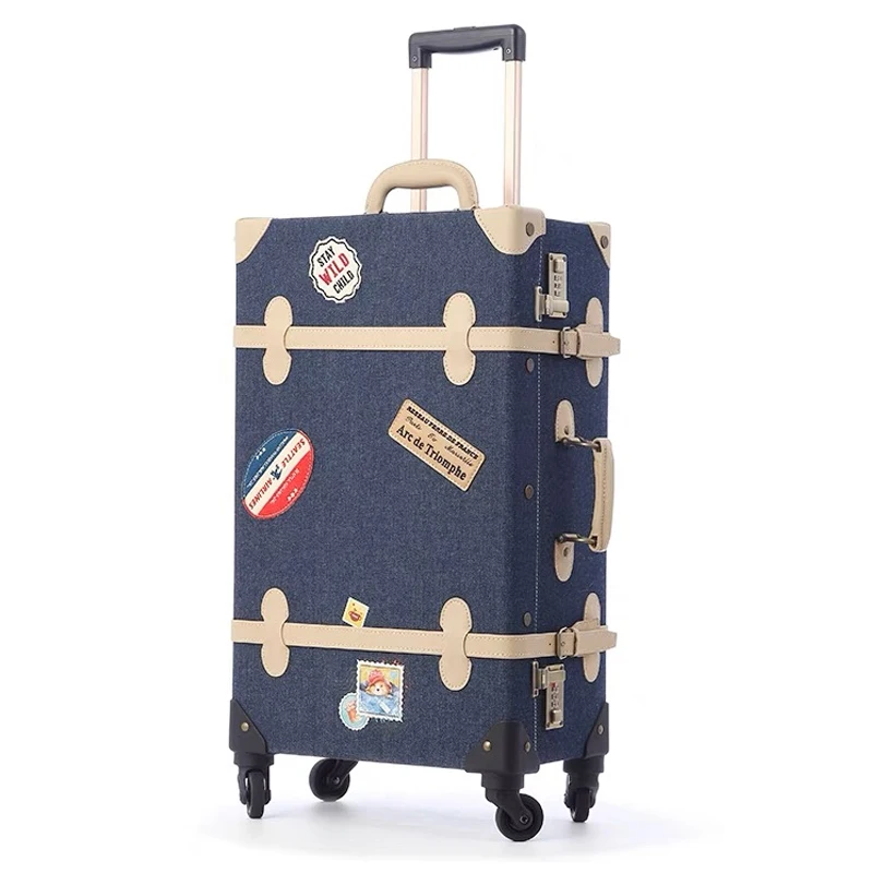 2022 New Vintage Oxford cloth Travel Bag Rolling Luggage sets,20