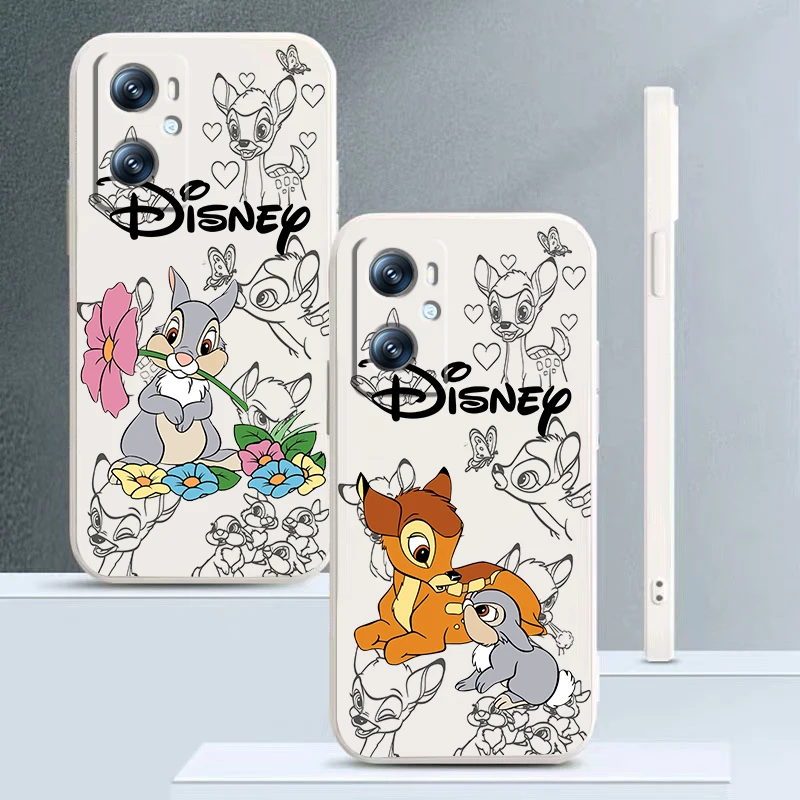 

Phone Case For OPPO Find X6 X5 X3 Lite A96 A94 A93 A77 A76 A74 A72 A57 A53S A16 5G Disney Bambi Cute Art Cartoon Liquid Rope