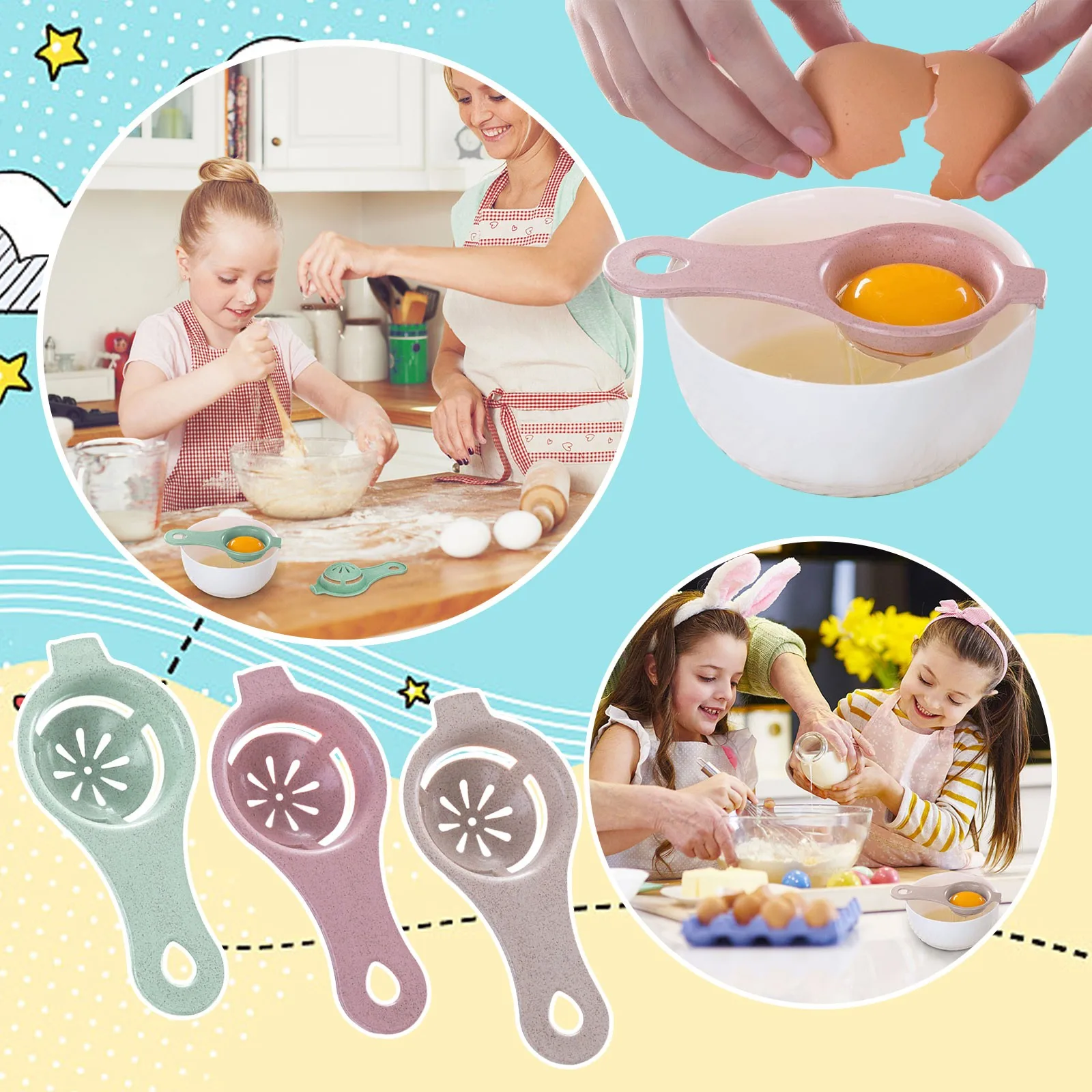 Дешевый! Разделитель яиц, отделяющий белок от желтка, с щупиком для рук. Фильтры для кухни, выпечки и тортов.