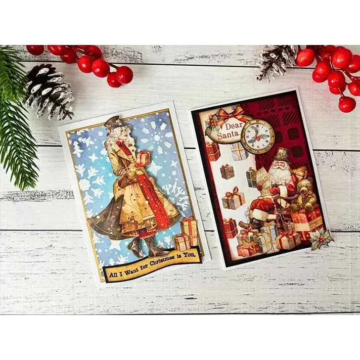 Ленты снежинки Рождественский узор звезды гусиные домики пуансетия