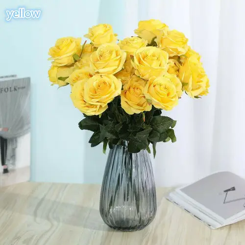 

10 Heads flowers artificial Silk Rose flower Artificial Flowers wedding decoration Fake Bouquet Buch Wedding Home Party Decor
