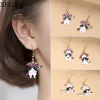 xedz personality enamel earring pendants custom samurai cloud drape earrings women fashion jewelry gifts