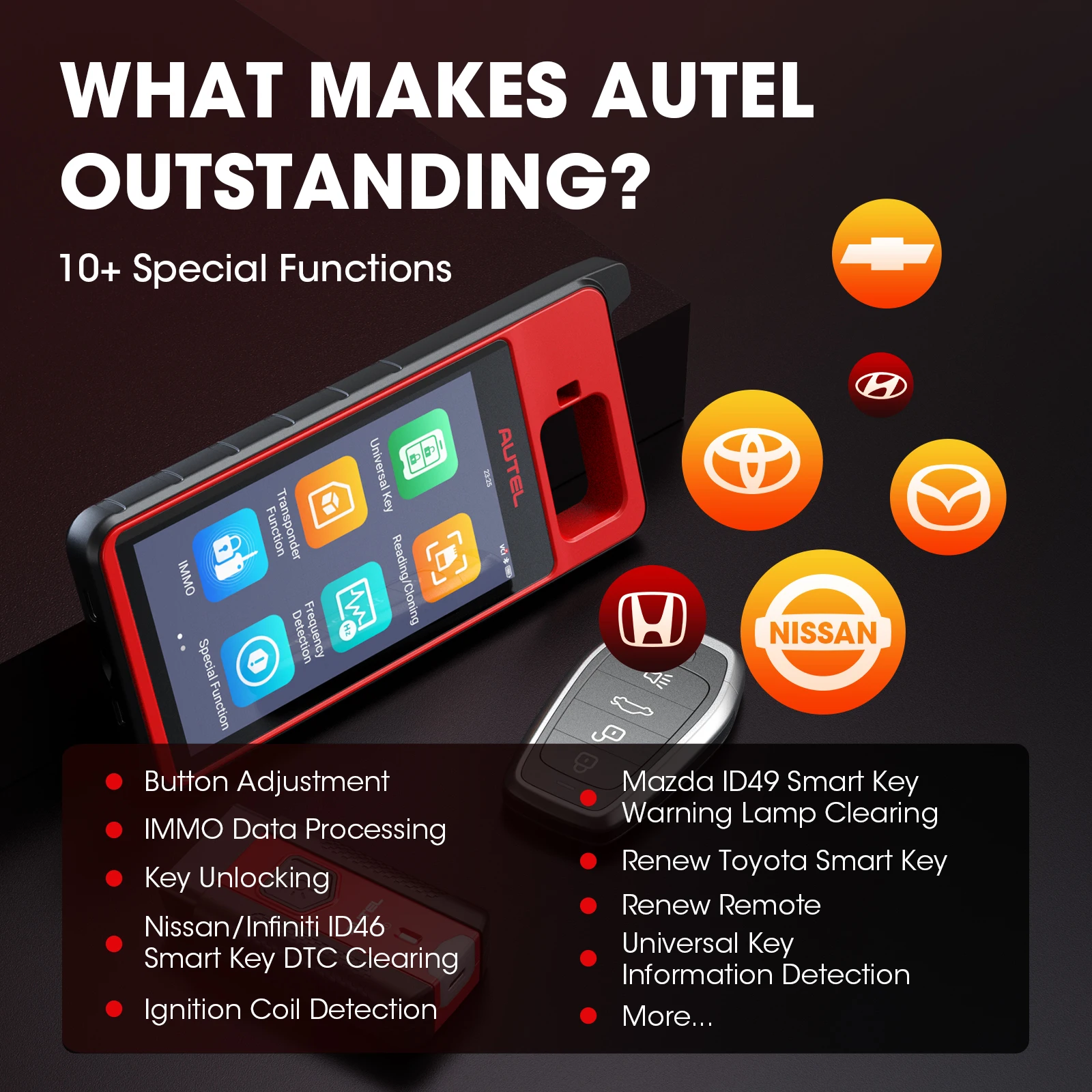 Фото Autel KM100E Инструмент для программирования ключей Автомобильный диагностический сканер Бесплатное обновление ключевого программатора PK IM508 №3