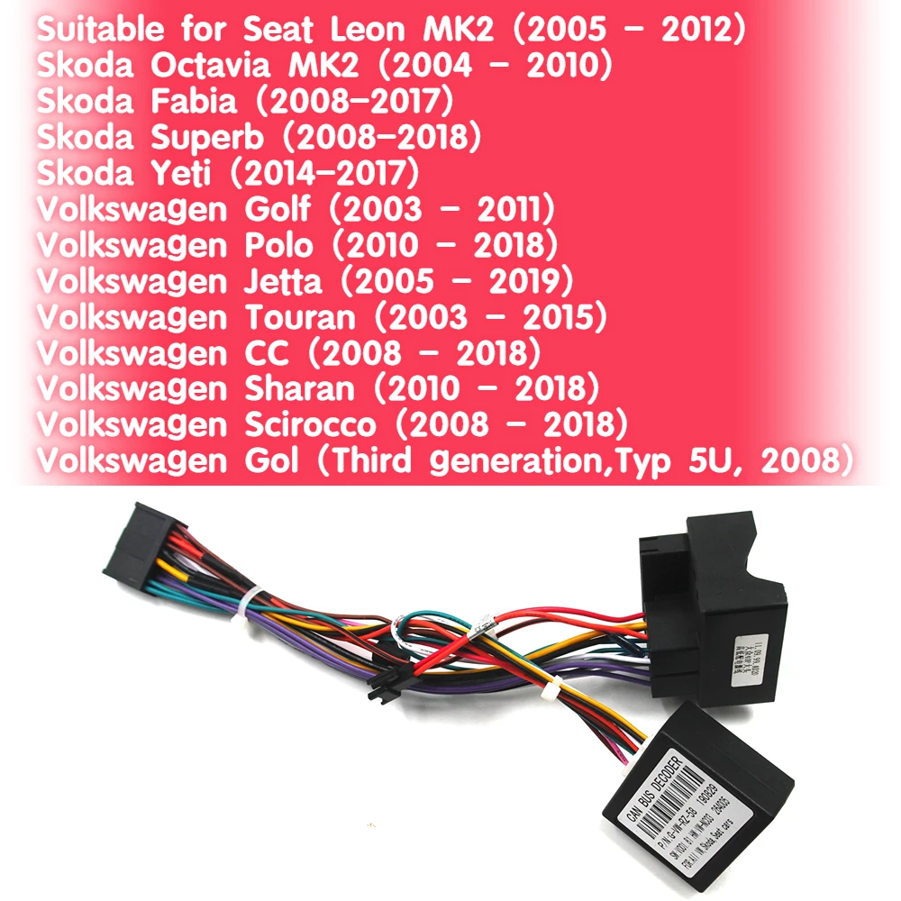 

Жгут проводов адаптер CAN Bus Декодер 16-контактный разъем автомобильный радиоприемник проводной кабель для VW Golf Jetta Leon Octavia Polo Fabia