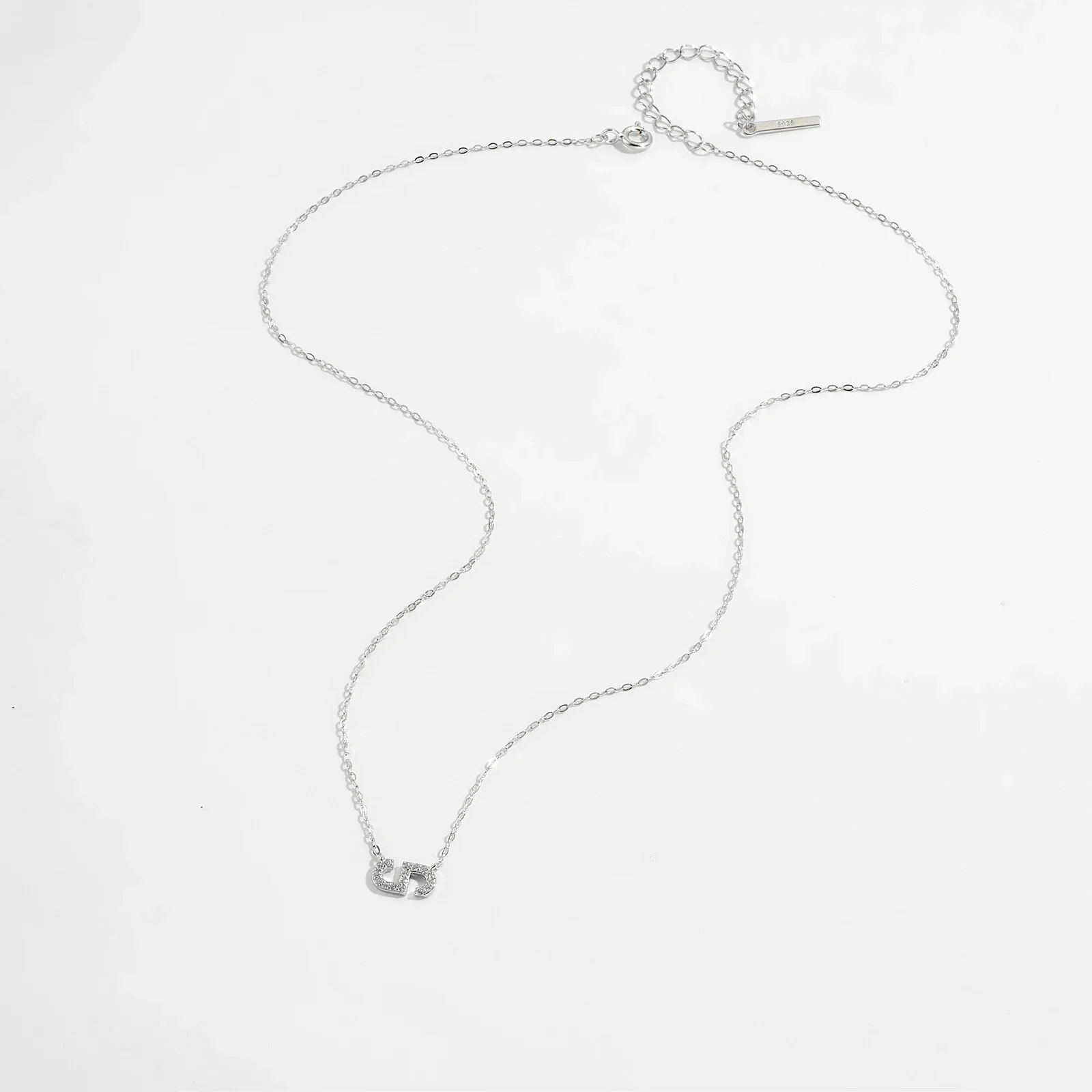 KIKICHICC Стерлингового Серебра 925 Асимметричный Символ Циркон CZ Кулон Длинное