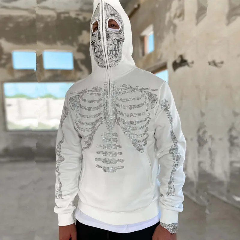 

Мужская толстовка с капюшоном, винтажная белая толстовка с капюшоном, на молнии