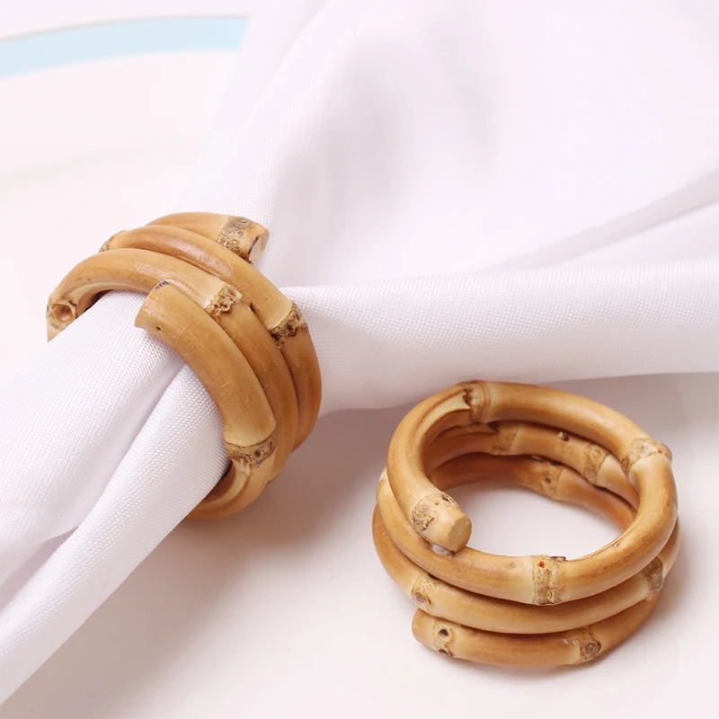 

Bamboo Napkin Rings Set Natural Rustic Napkin Holders Natural Napkin Holder Handmade Napkin Rack Table Decorations Service For 4