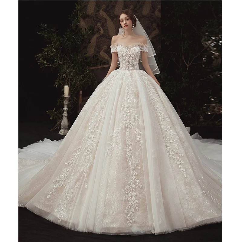 

Senxi Wedding Dress Luxury Lace Light Satin Wedding Dress Bride's High Texture Grand Swing Bridal Dress Women Dress Formal Party