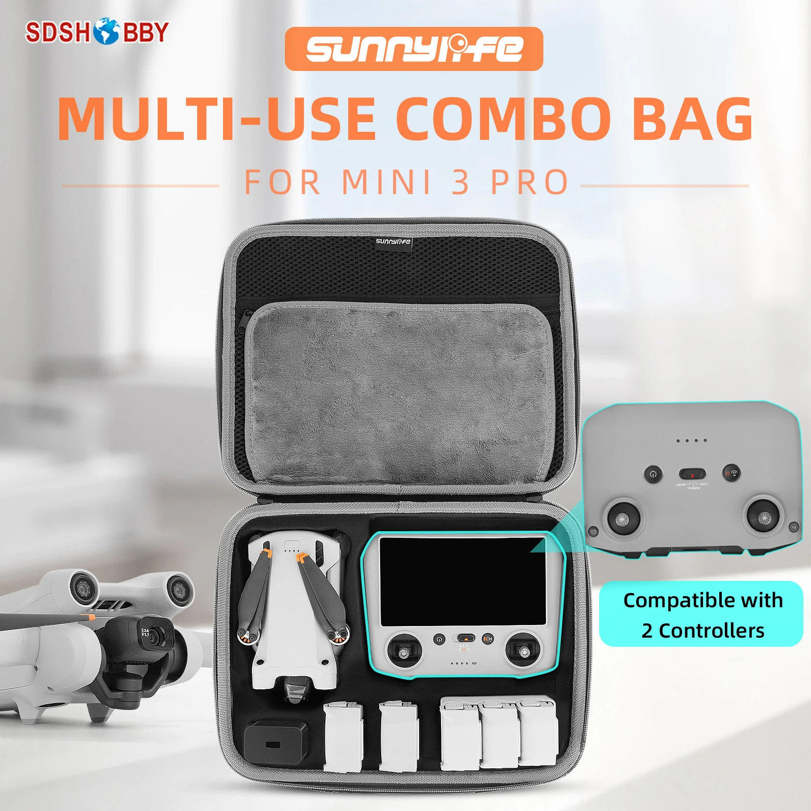 

Sunnylife Portable Carrying Case Large Capacity Handbag Mini Drone Controller Bags Accessories for Mini 3 Pro DJI RC Mini3 Pro