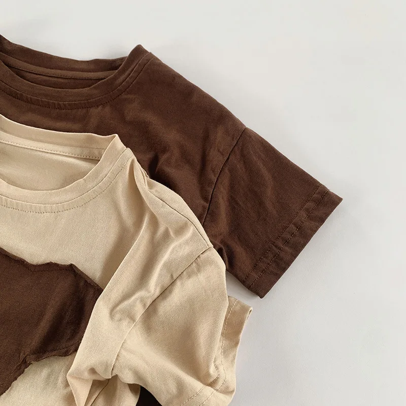 2022 Summer New Children Short Sleeve T Shirts Boys Girls Bear T Shirts Cotton Baby Casual Tops Cute Kids Cartoon Tee Clothes