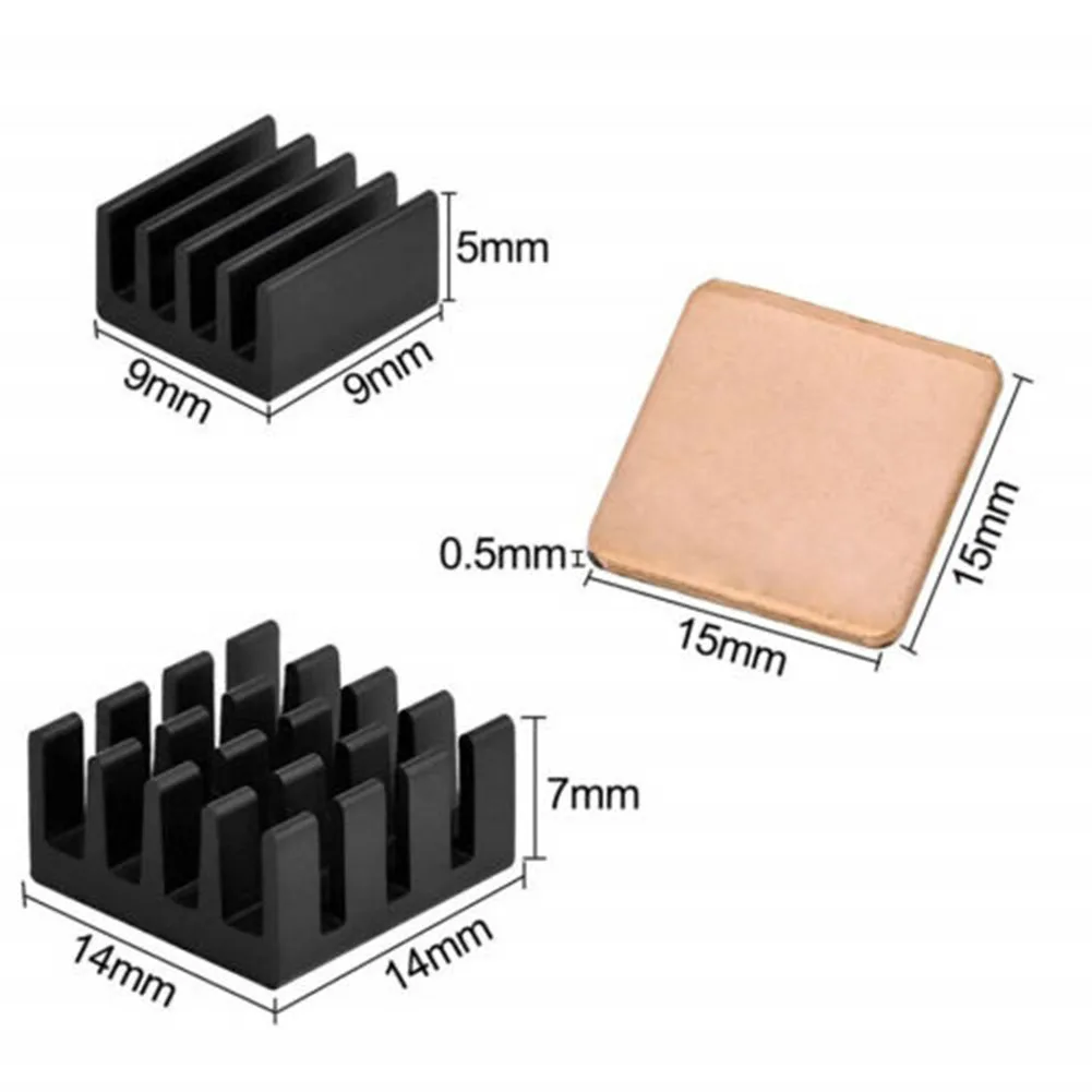 

100% Brand New 25Pcs Heatsink Kit Aluminum Alloy Copper Heat Sink For Raspberry Pi 2/3 B+ 4B heat sink(Aluminum alloy + copper)