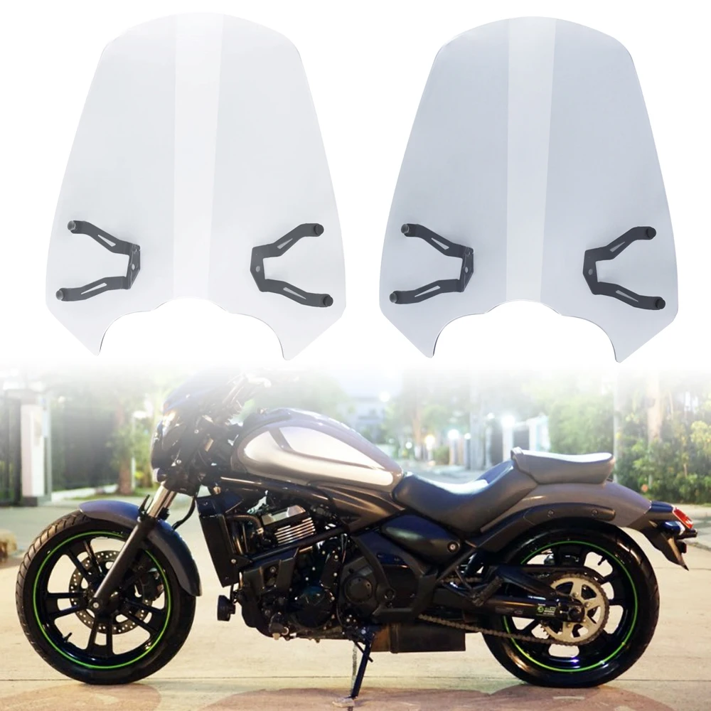 

Motorcycle Windscreen For Kawasaki Vulcan S 650 EN650 VN650 Cafe 2015-2020 2021 2022 2023 Windshield Wind Deflector With Bracket