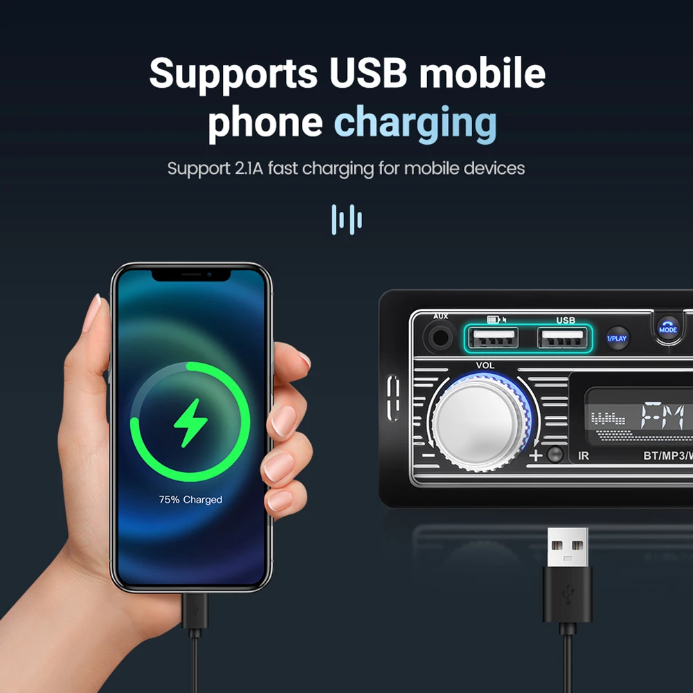 

Автомагнитола MP3-плеер USB AUX FM аудио стерео приемник Bluetooth-совместимый с дистанционным управлением Авторадио электронные аксессуары