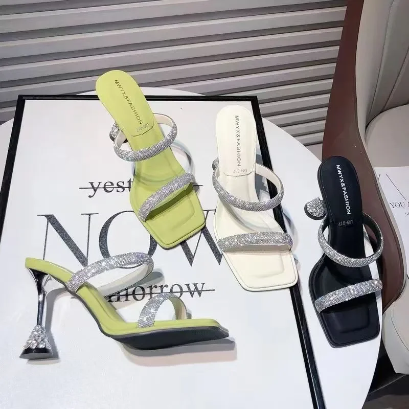 Женские босоножки на высоком каблуке привлекательные туфли с открытым носком