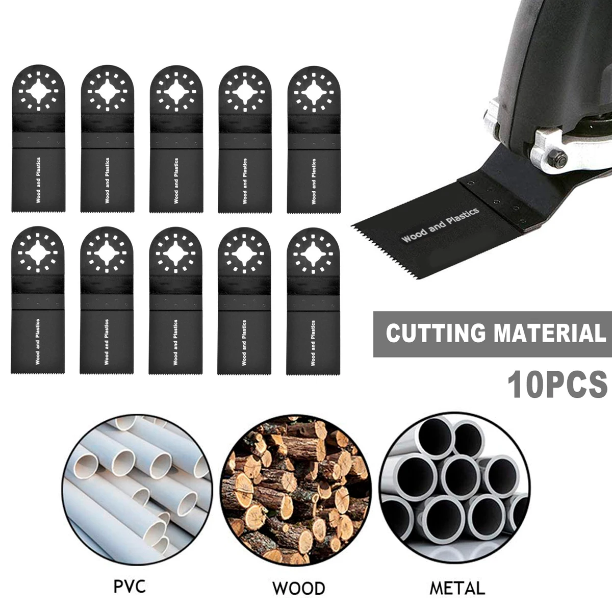 

10pcs HCS Oscillating Saw Blades 35mm Multitool Professional Fast Release Swing Blades for Metal Wood Plastic Cutting Tools Set
