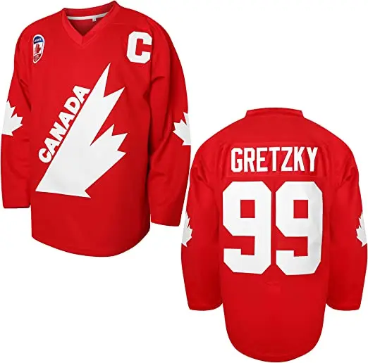 

Gretzky Hockey Jersey 1991 Coupe Cup Red Ice Hockey Jersey for Men Sport Sweater Stitched Letters Numbers S-XXXL