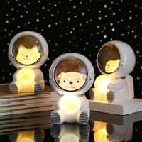 kid light night lovely cat astronaut figurines shape nice looking desk table bedside lamp lamp for home bedroom birthday gifts