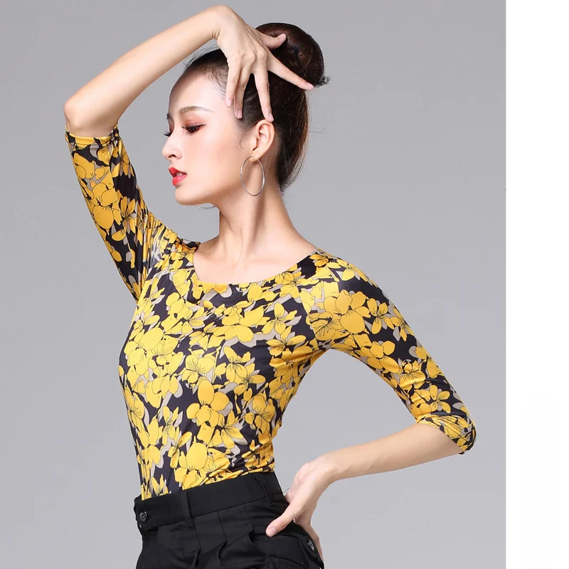 

Latin Dance Top Women's Half Sleeve Modern Dance Dancing Clothes Social Leotards Square Dance Costume