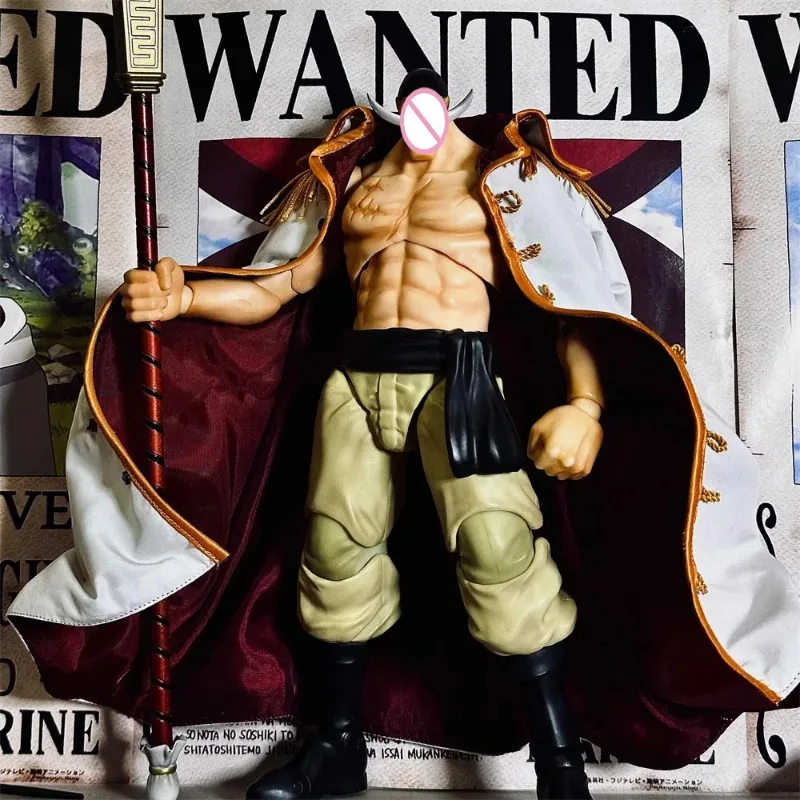 Фото Классический японский аниме-костюм персонажа One Piece: белый плащ с бородой, 24,5 см, ветровка для фигурок VAH, аксессуары №1